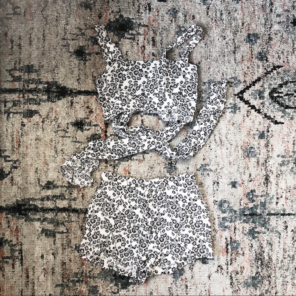 Olivaceous Wrap and Shorts Set